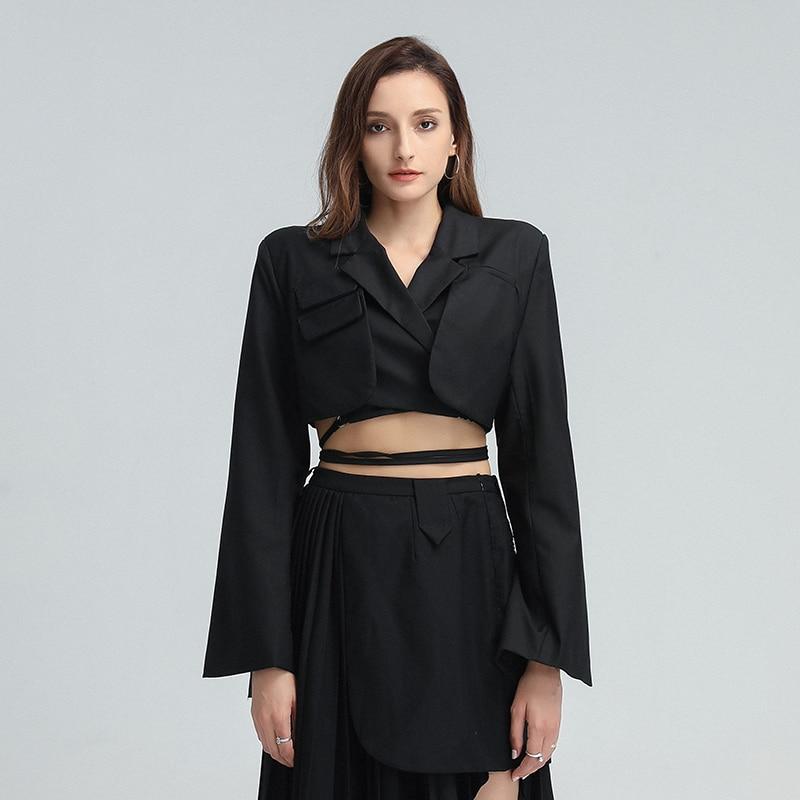 Patchwork lapel short jacket in colors