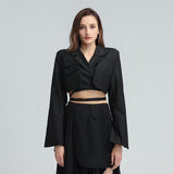 Patchwork lapel short jacket in colors