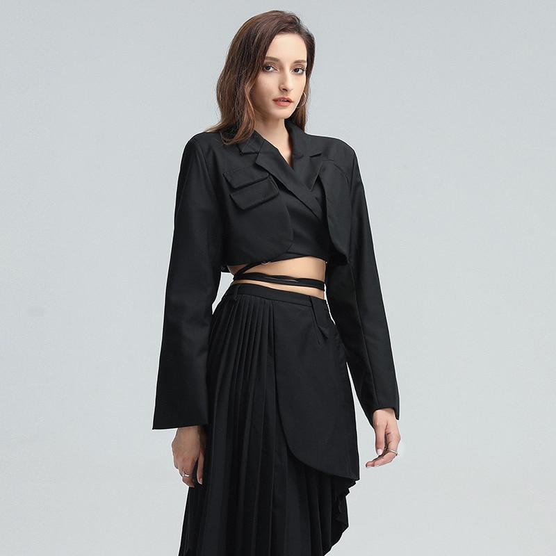 Patchwork lapel short jacket in colors