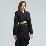 Patchwork lapel short jacket in colors