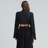 Patchwork lapel short jacket in colors