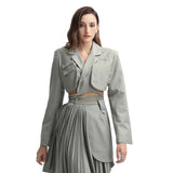 Patchwork lapel short jacket in colors