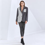Patchwork oversize blazer in gray