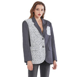 Patchwork oversize blazer in gray