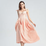 PEARLY PEACH beaded asymmetric maxi dress