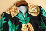 Primetime Looks-Pineapple print shirt & belted pants set