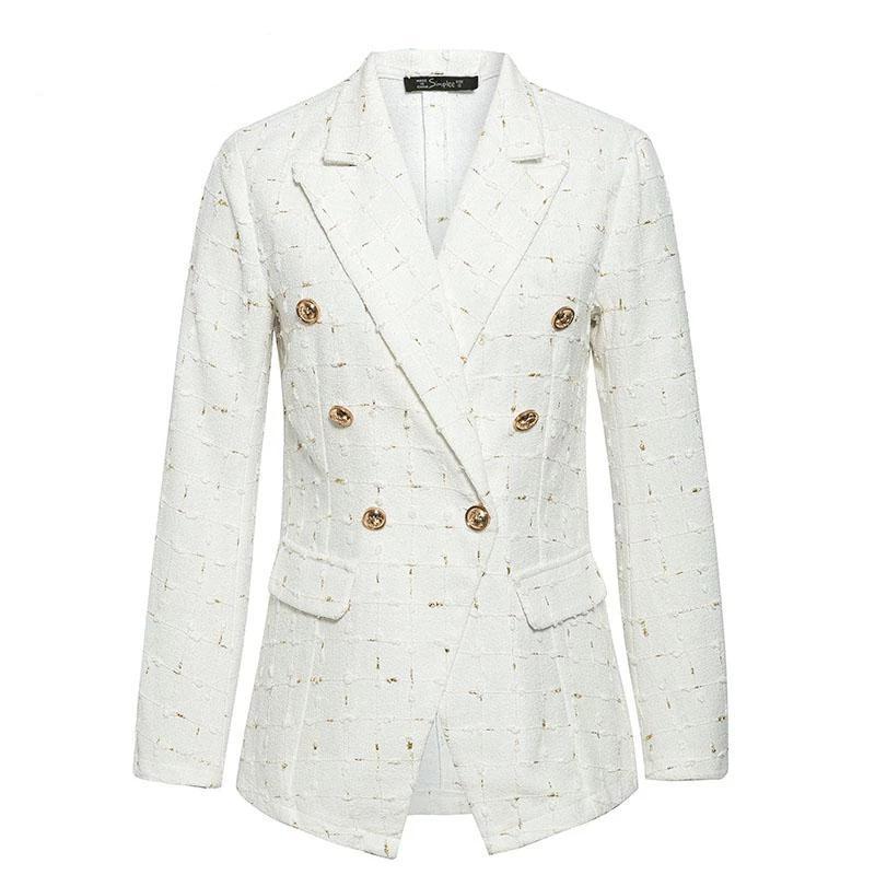 Primetime Looks-Pinto white long blazer