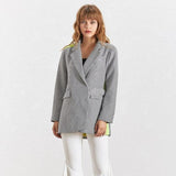 Primetime Looks-Plaid classic blazer with pockets