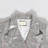 Primetime Looks-Plaid double-breasted blazer with sequins