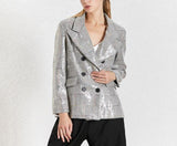 Primetime Looks-Plaid double-breasted blazer with sequins