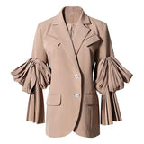 Pleated Sleeve Blazer in colors