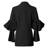 Pleated Sleeve Blazer in colors