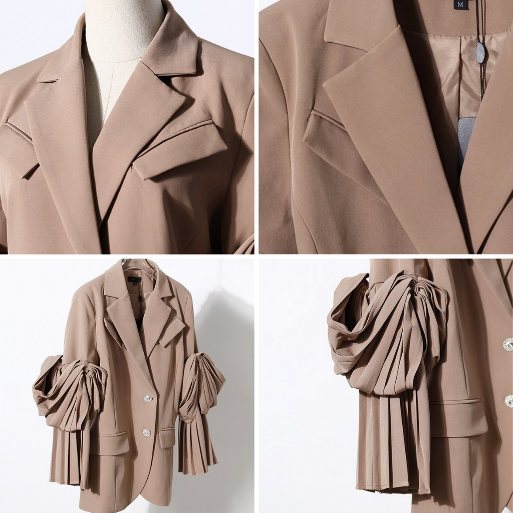 Pleated Sleeve Blazer in colors
