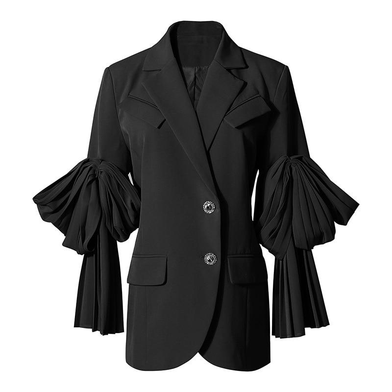 Pleated Sleeve Blazer in colors