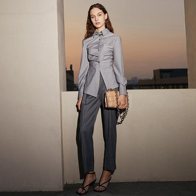 Pleats and Folds Luxe Collared Blouse