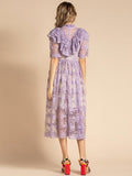 POLYANNE ruffled lace midi dress