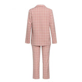 Primetime Looks-Powder pink plaid pant suit