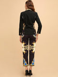 Primetime Looks-Printed blazer+short pants set