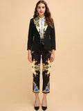 Primetime Looks-Printed blazer+short pants set