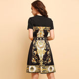 PRIYA Vintage Chic Belted Midi Dress