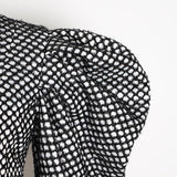 Primetime Looks-Puff-sleeve houndstooth short jacket