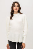 Puff Sleeve Sweater in Orange