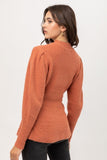Puff Sleeve Sweater in Orange
