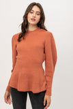 Puff Sleeve Sweater in Orange