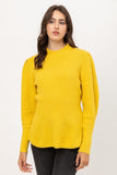 Puff Sleeve Sweater in Yellow