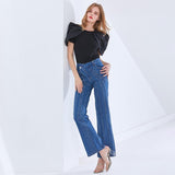 Puffed Pleated Sleeve Blouse in colors