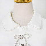 Puffed Sleeve CropTop with bows in colors