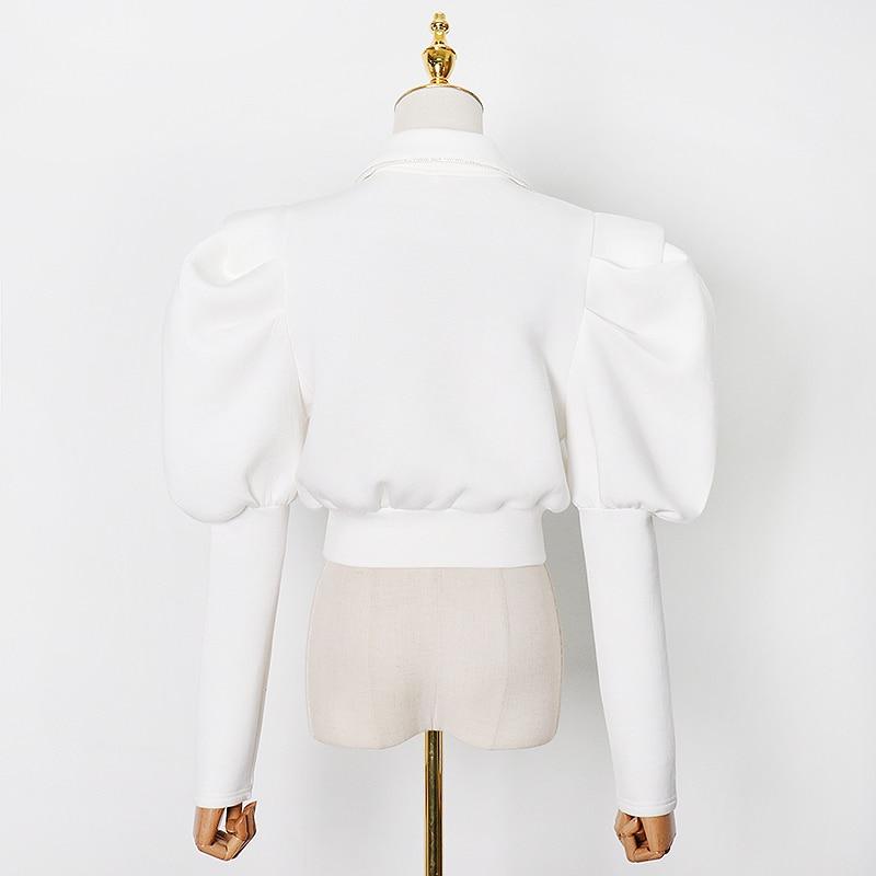 Puffed Sleeve CropTop with bows in colors