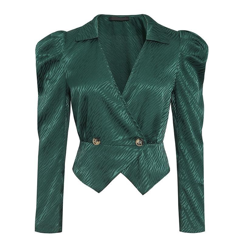 Puffed Sleeve Peplum Blazer in colors