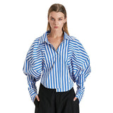 Puffed Sleeve Stripe Shirt in colors-shirt-Primetime-Looks