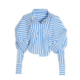 Puffed Sleeve Stripe Shirt in colors-shirt-Primetime-Looks