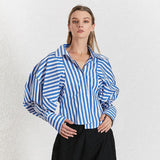 Puffed Sleeve Stripe Shirt in colors-shirt-Primetime-Looks