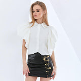 Puffy Butterfly Sleeves Blouse in colors
