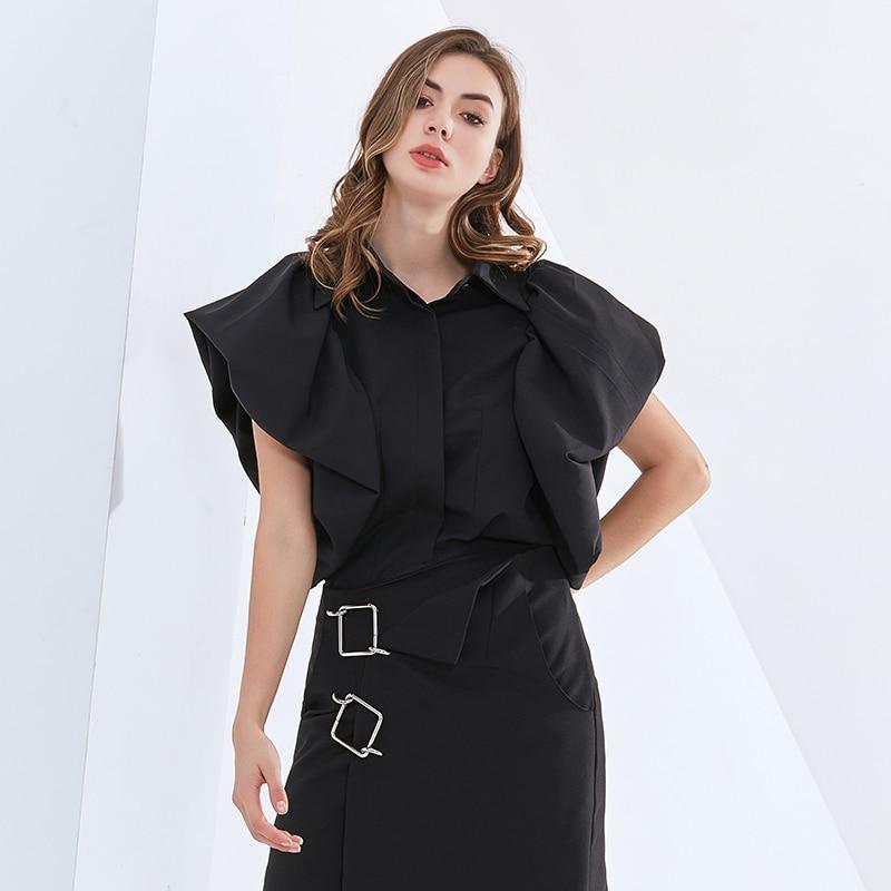 Puffy Butterfly Sleeves Blouse in colors