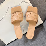 Quilted high-heel mules in colors