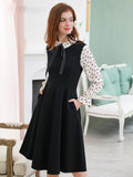 RECCA Polka Dot Bowknot Elegant Sweet Dress