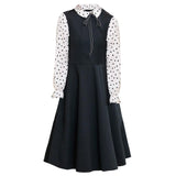 RECCA Polka Dot Bowknot Elegant Sweet Dress
