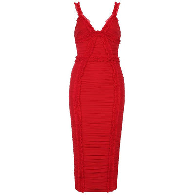 REESE Shirred Bodycon Midi Dress