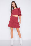 Primetime Looks-Retro Chic Crop Top & Mini Skirt Set