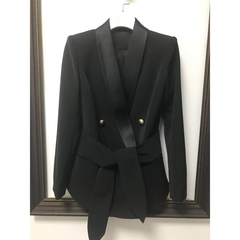 Primetime Looks-Ria double-breasted blazer in black