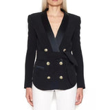 Primetime Looks-Ria double-breasted blazer in black