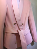 Primetime Looks-Ria double-breasted blazer in pink