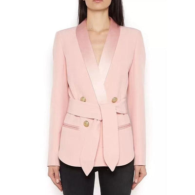 Primetime Looks-Ria double-breasted blazer in pink