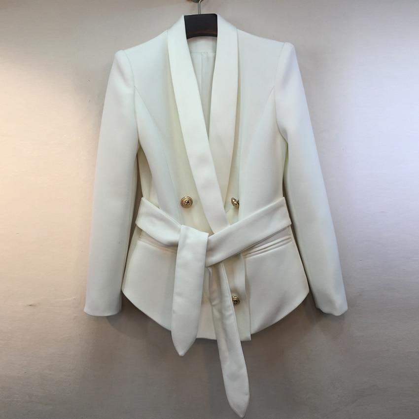 Primetime Looks-Ria double-breasted blazer in white