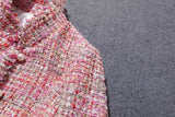 ROCCOLI plaid short blazer in pink-blazer-Primetime-Looks