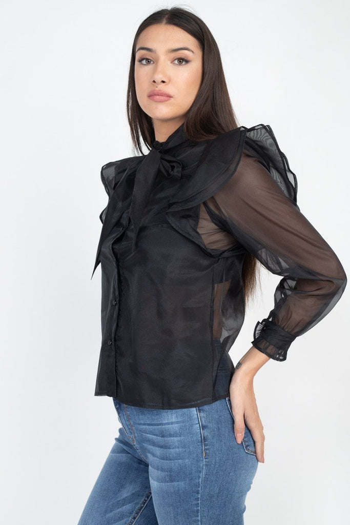 Romantic Bow Tie Blouse in colors